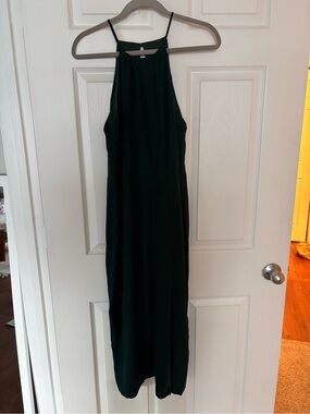 Lulu's Dark Green Halter Maxi Dress